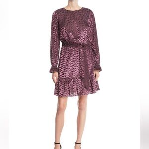 New Michael Kors Velvet Tie Waist Scalloped Dress Size XS